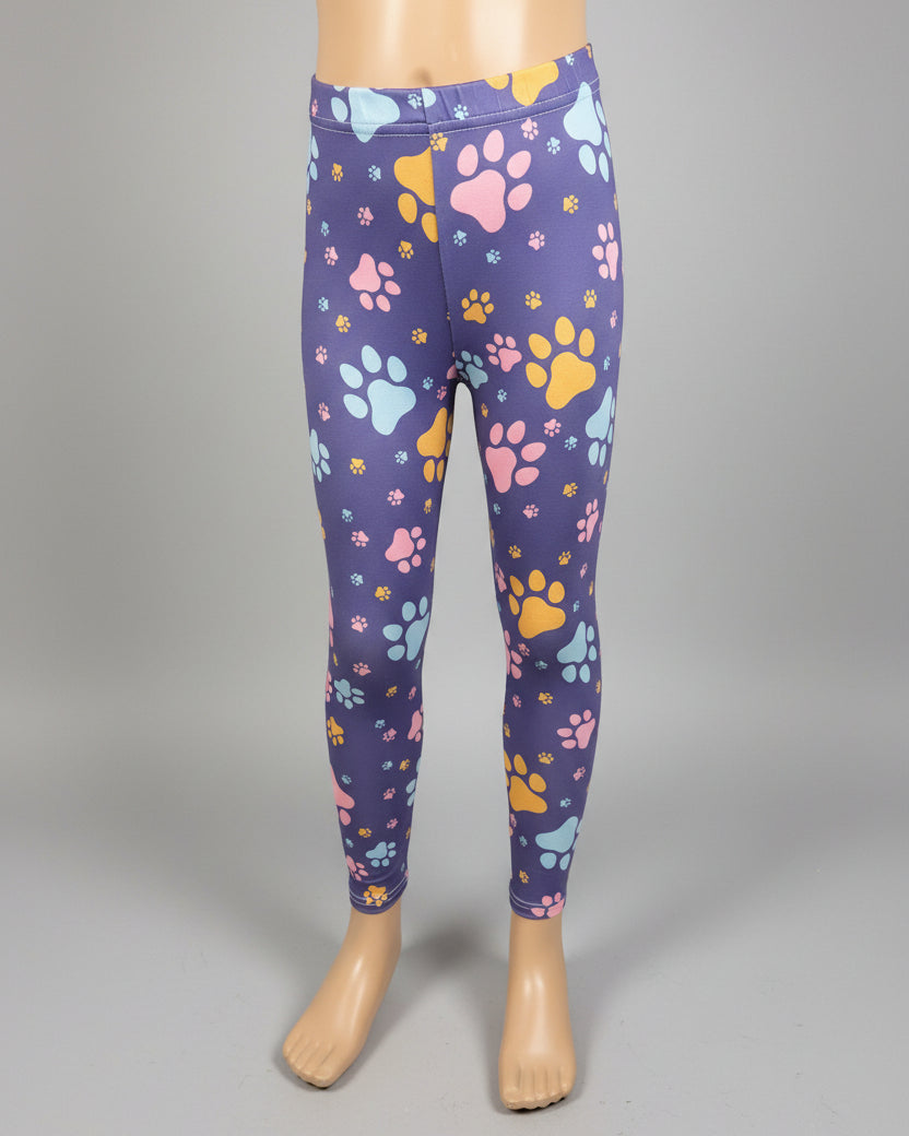 Purple paws full length leggings