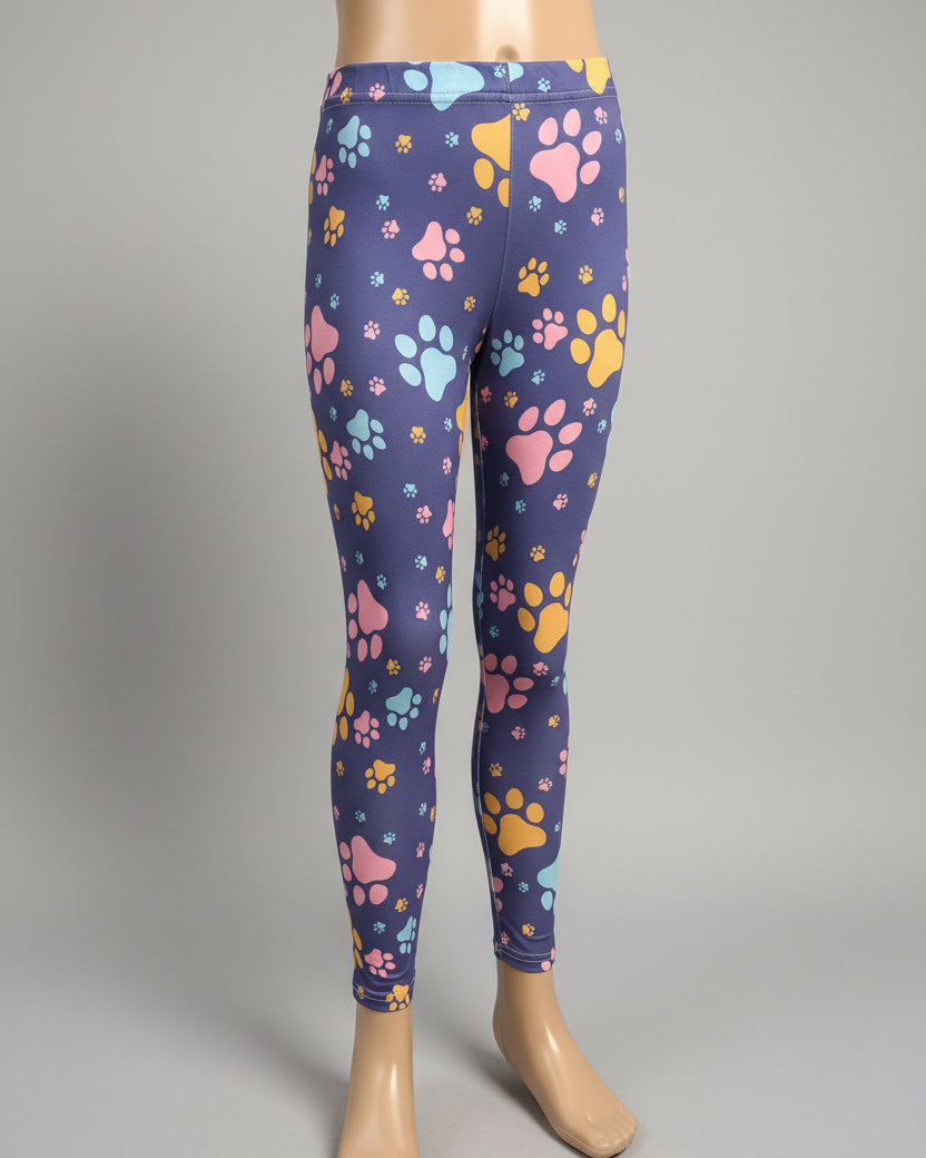 Purple paws full length leggings