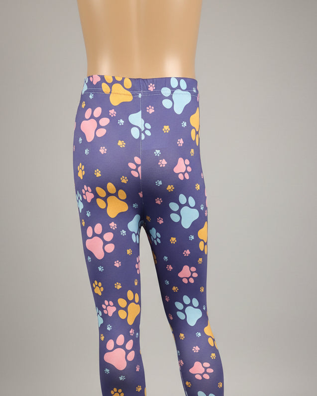 Purple paws full length leggings