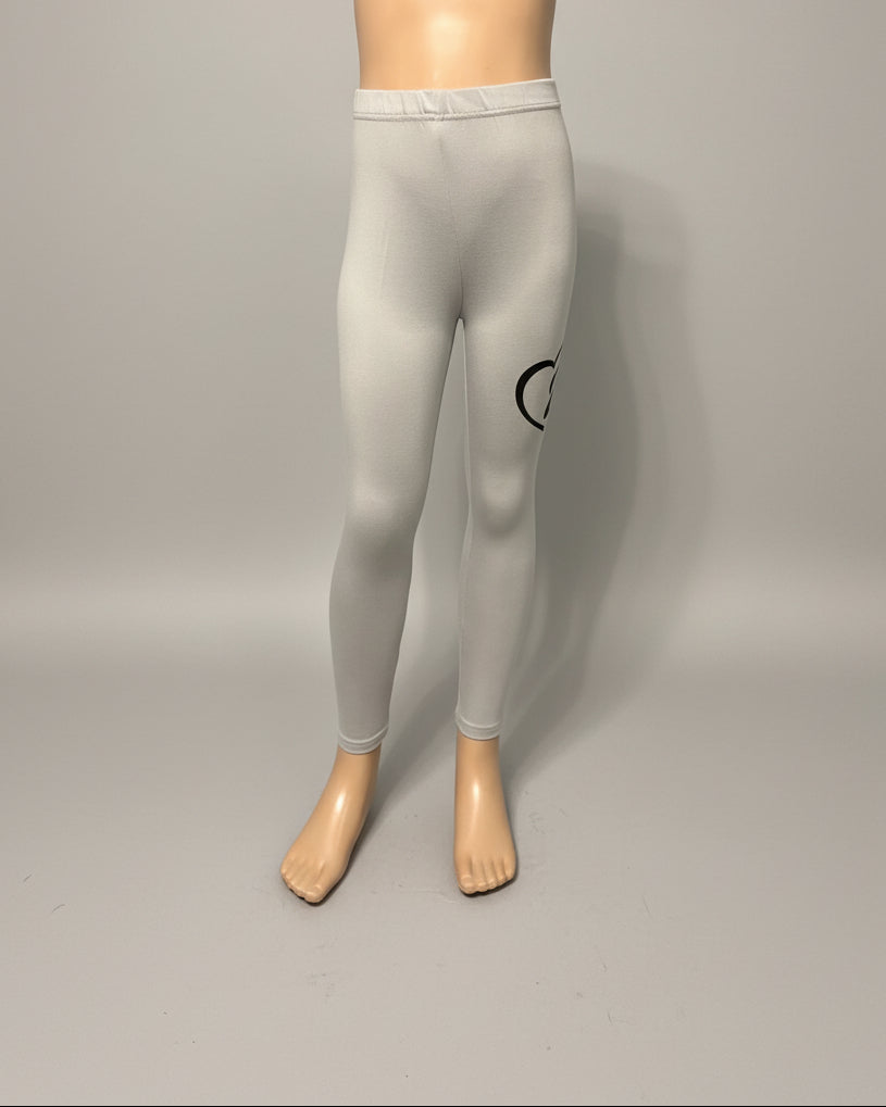 Grey paws and hearts design full length stretch leggings