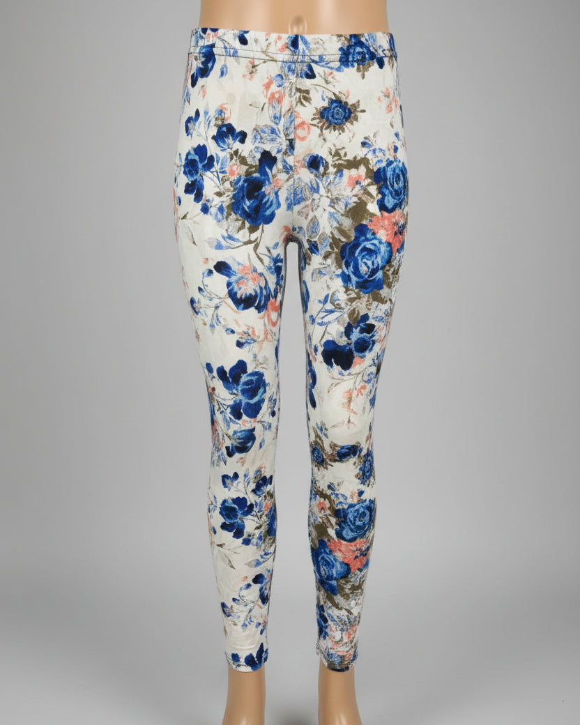 Blue Rose design leggings