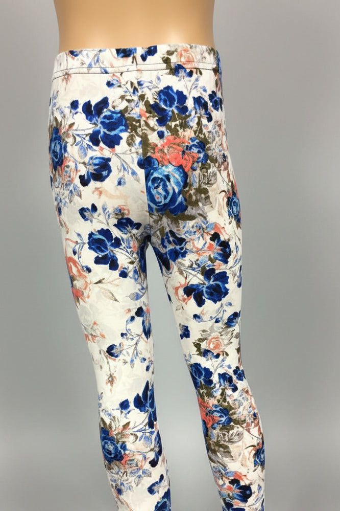 Blue Rose design leggings