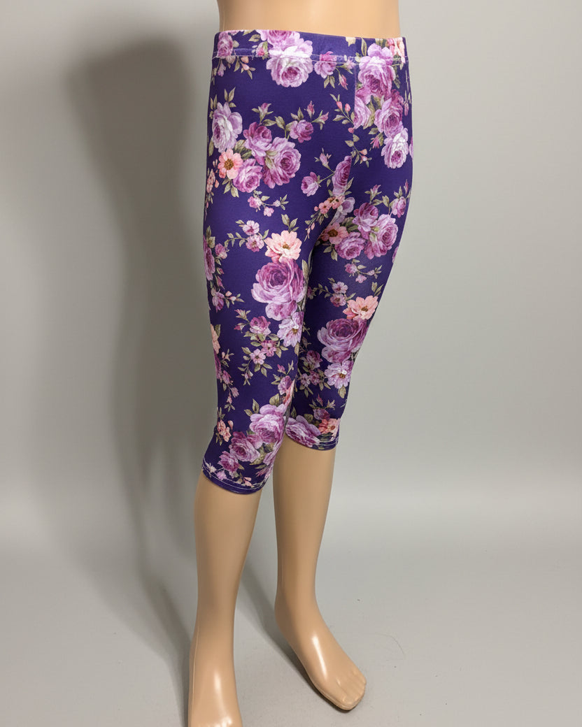 Flower patterned Capri leggings, choice of size & design!