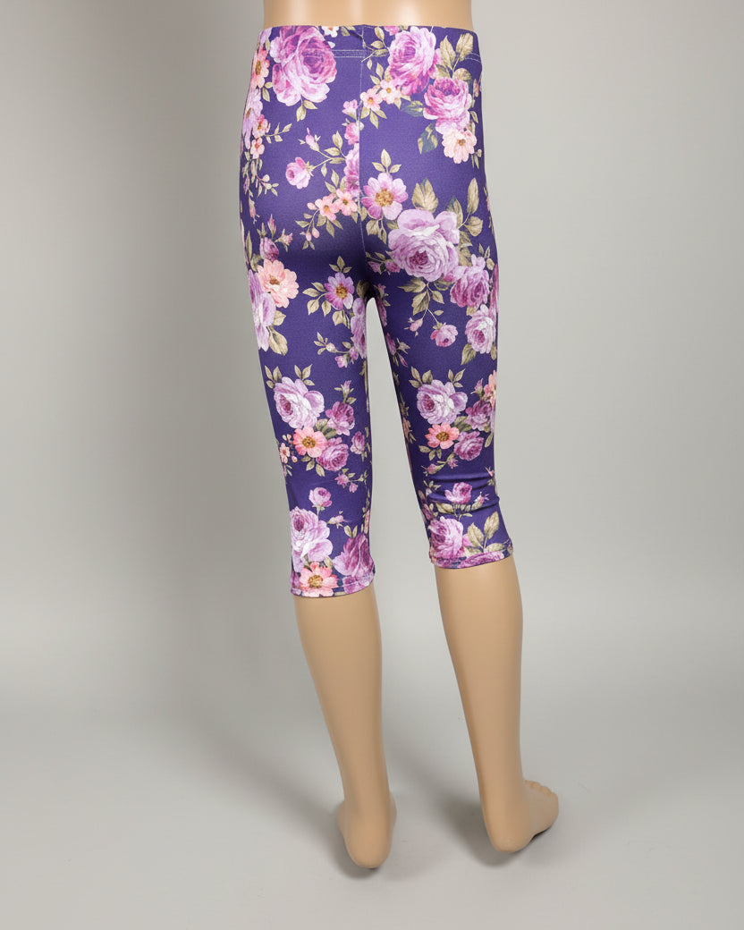 Flower patterned Capri leggings, choice of size & design!