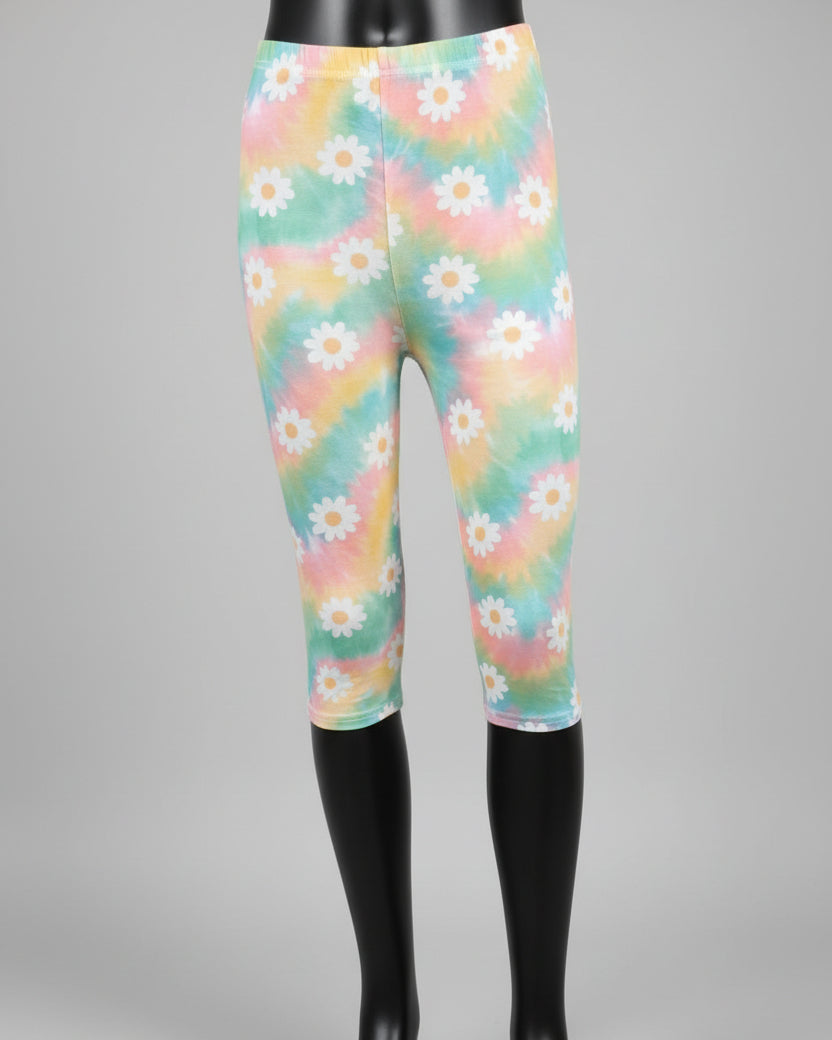 Flower patterned Capri leggings, choice of size & design!