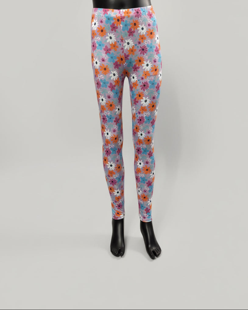 Lilac flower design leggings