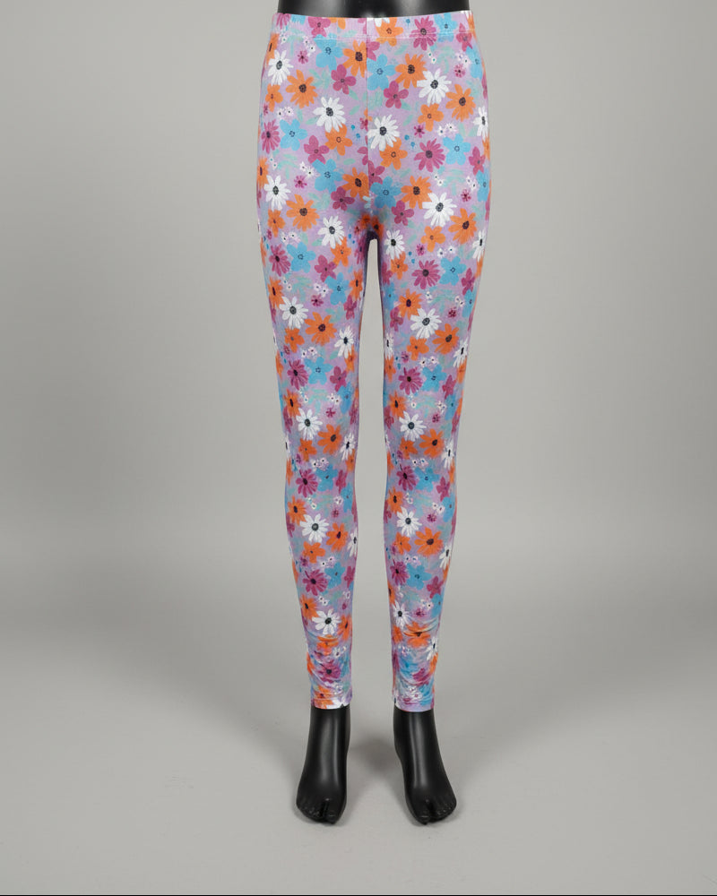 Lilac flower design leggings