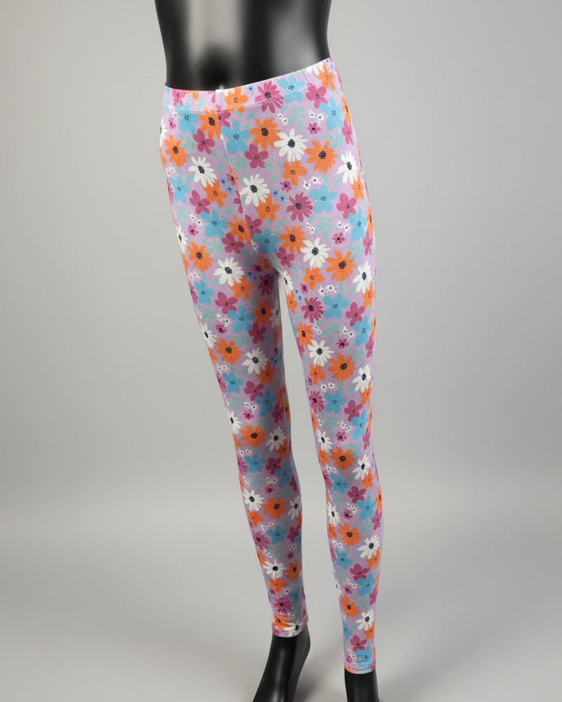 Lilac flower design leggings