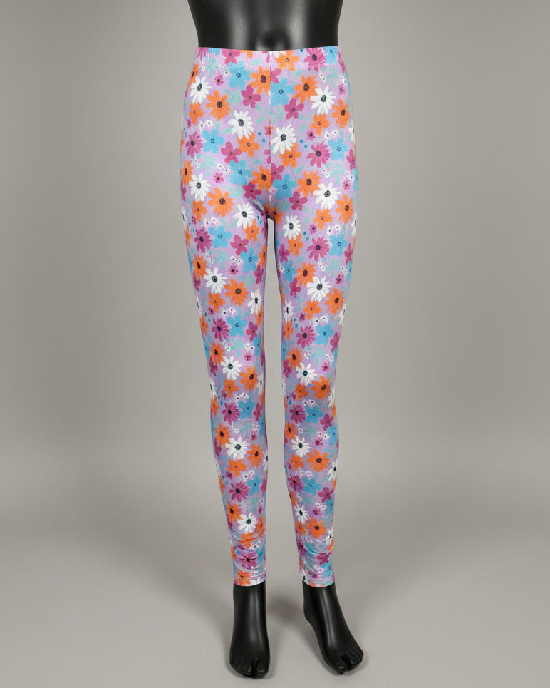 Lilac flower design leggings