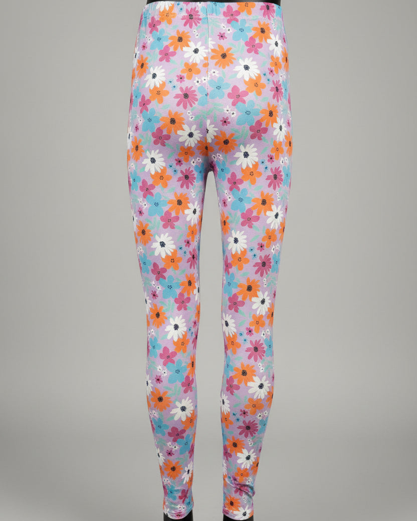 Lilac flower design leggings