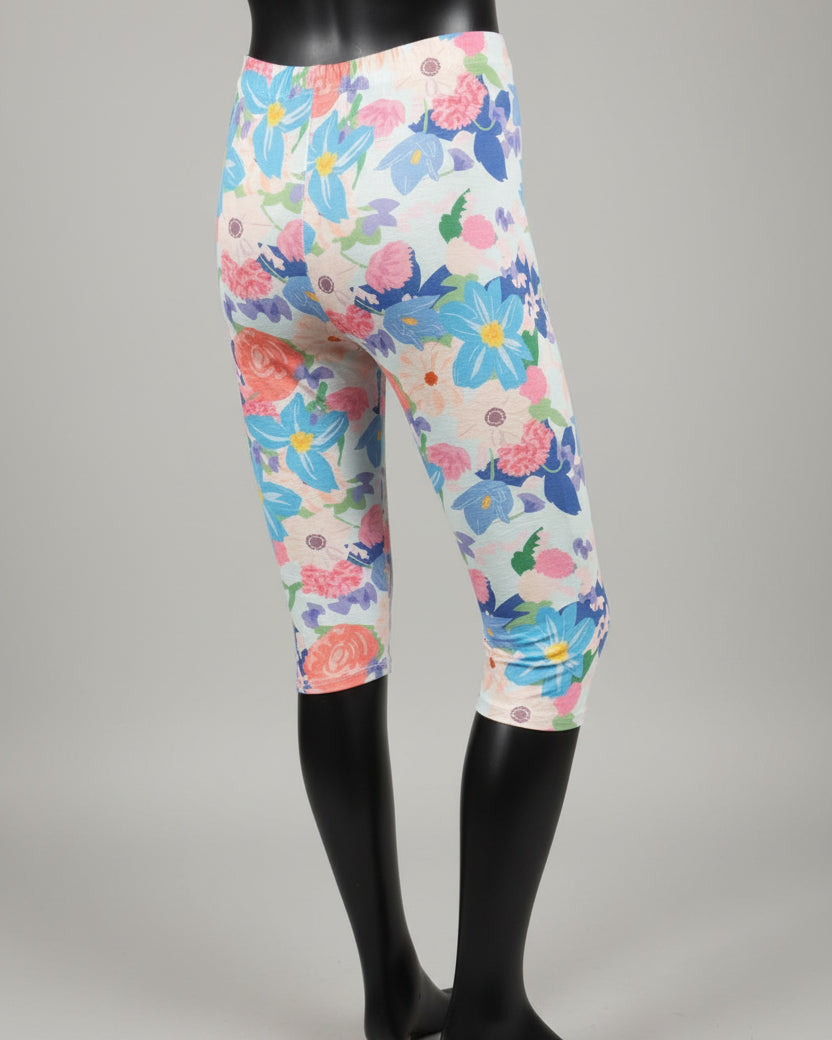 Flower patterned Capri leggings, choice of size & design!