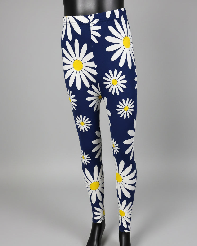 Girls blue daisy leggings