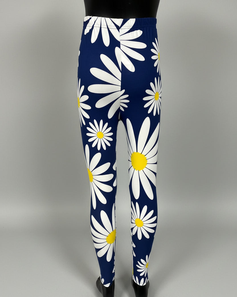 Girls blue daisy leggings