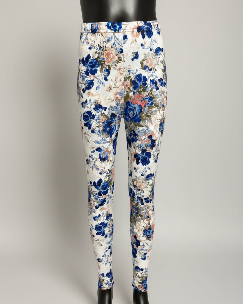 Blue Rose design leggings