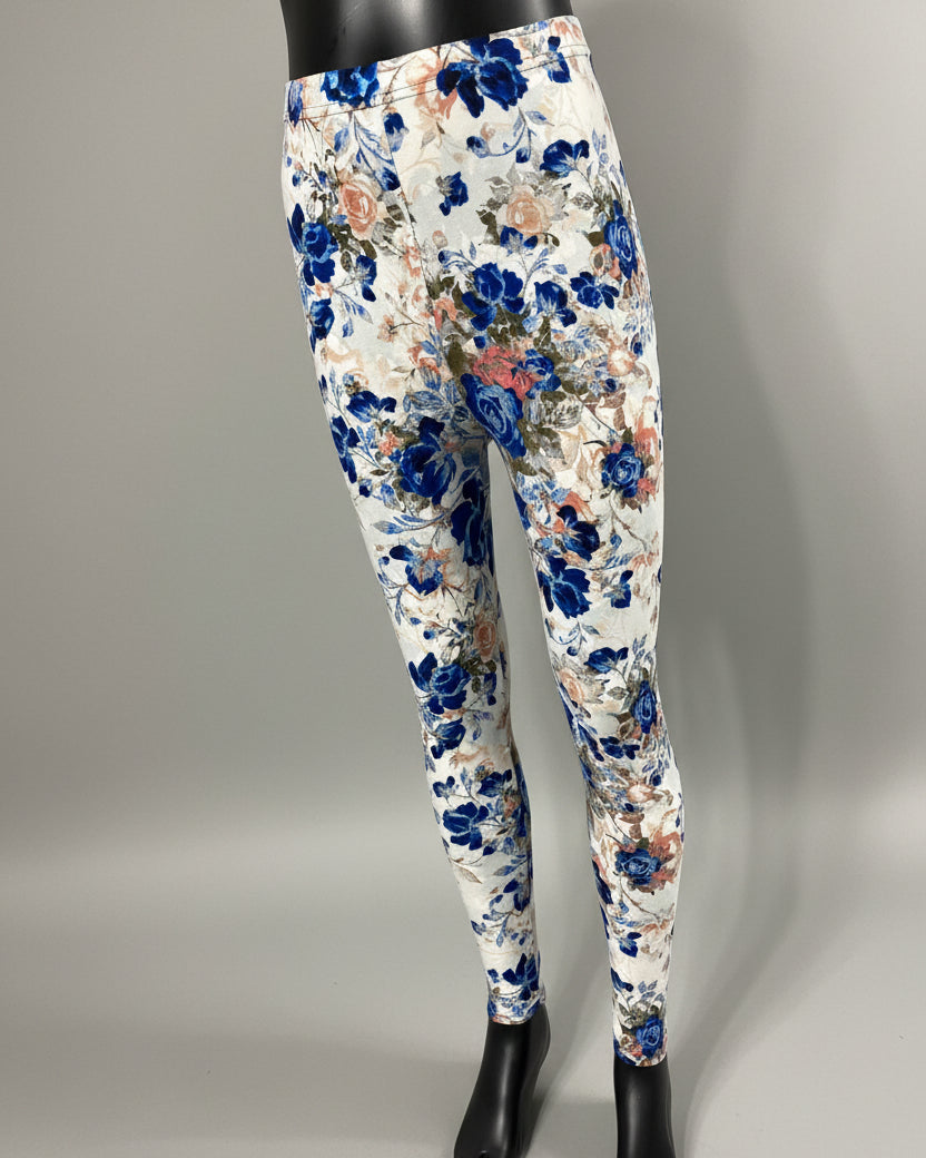 Blue Rose design leggings