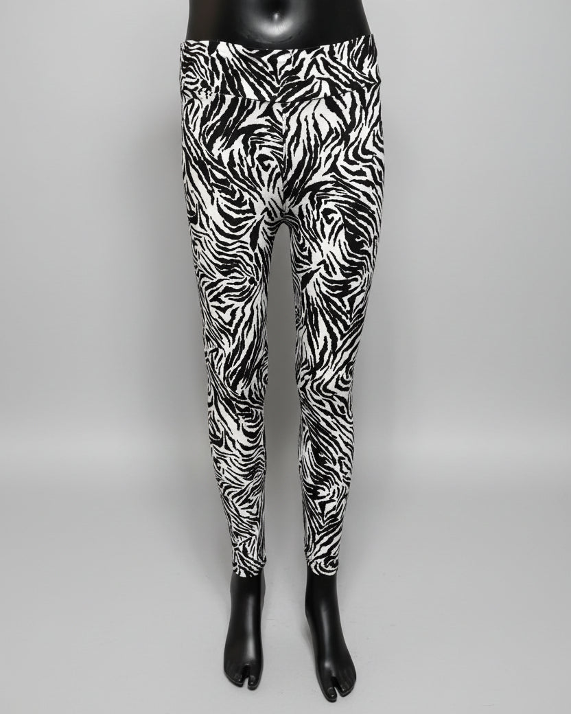 Zebra black & white full length leggings