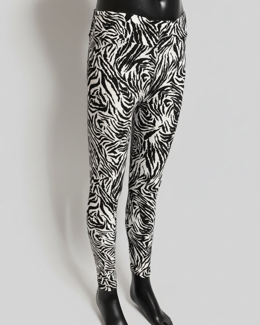 Zebra black & white full length leggings