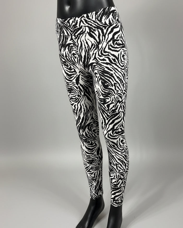 Zebra black & white full length leggings
