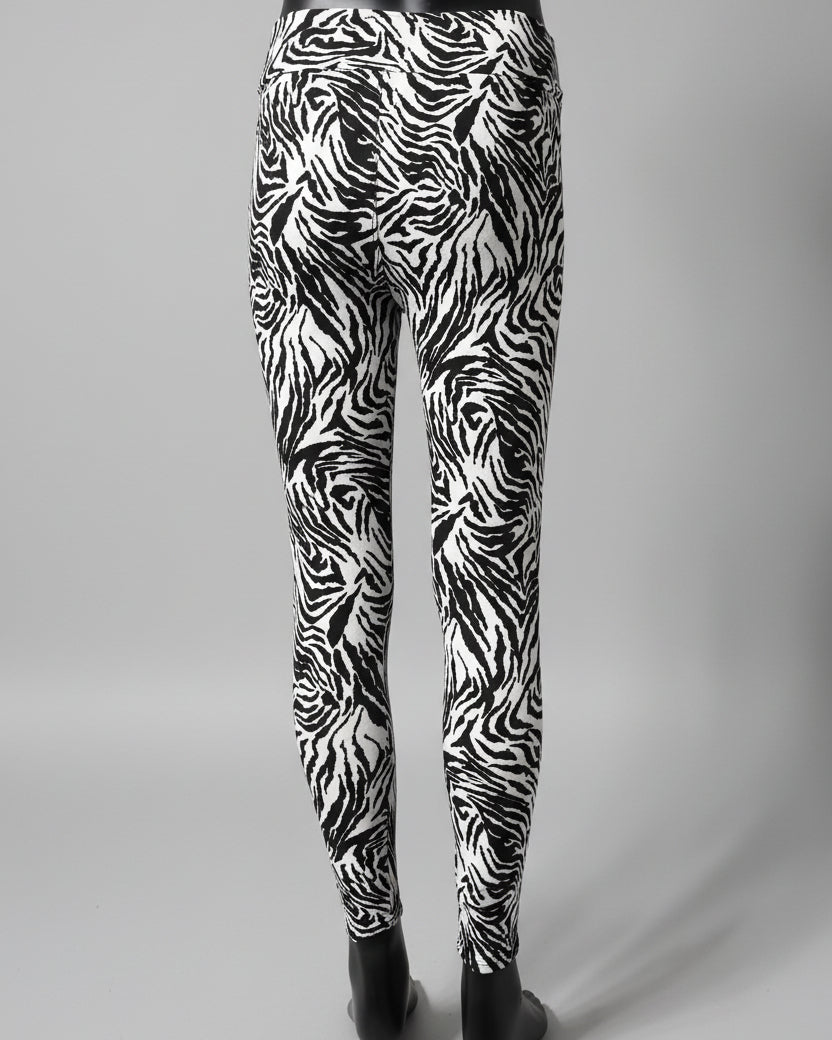 Zebra black & white full length leggings