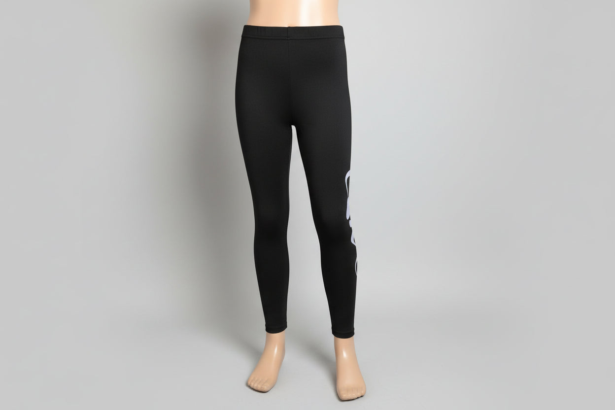 Black paw love design full length stretch leggings