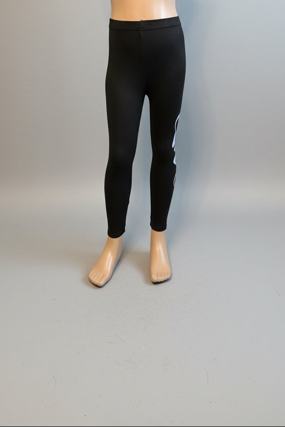 Black paw love design full length stretch leggings