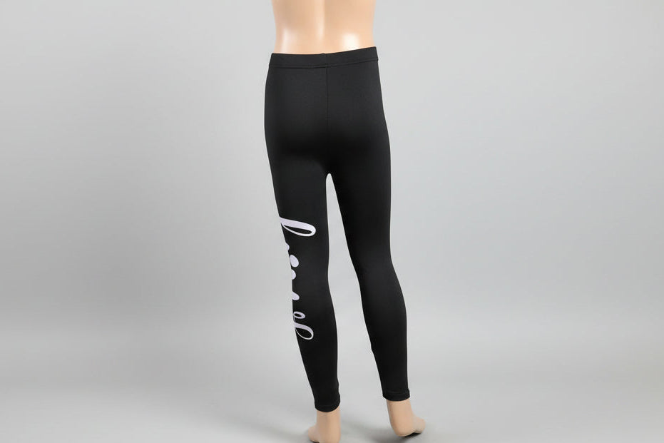 Black paw love design full length stretch leggings