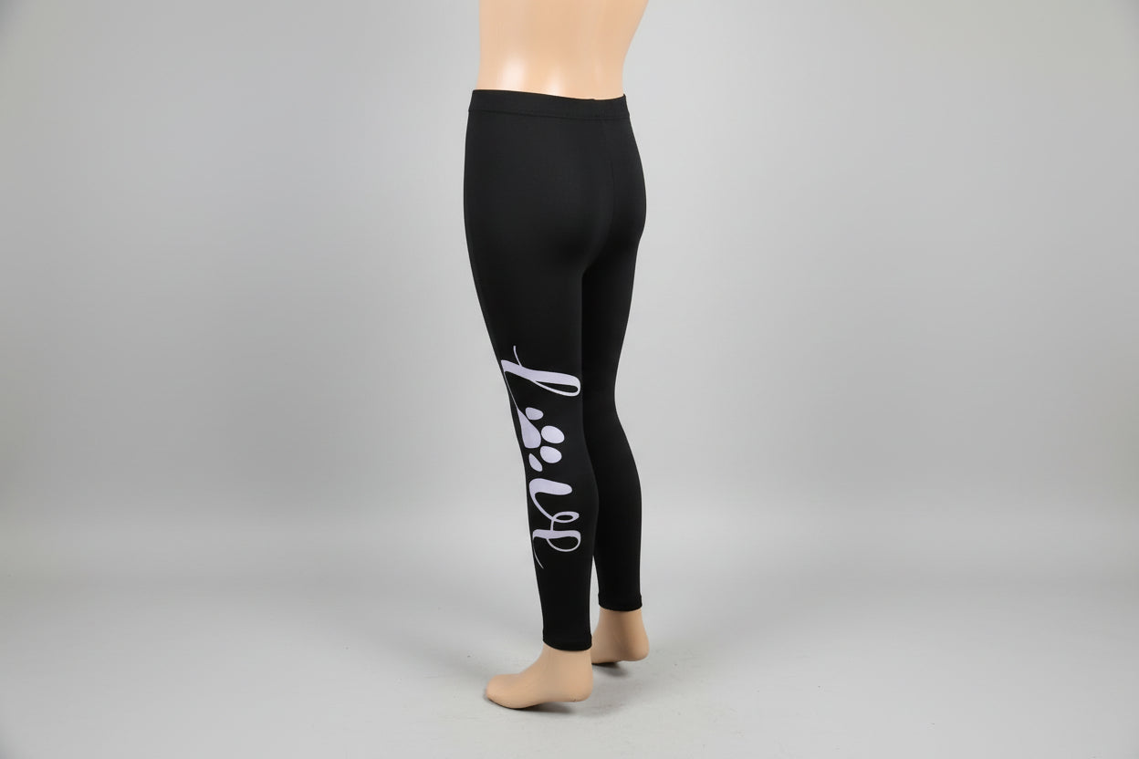 Black paw love design full length stretch leggings