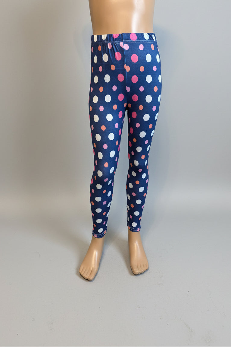 Purple dots design full length leggings