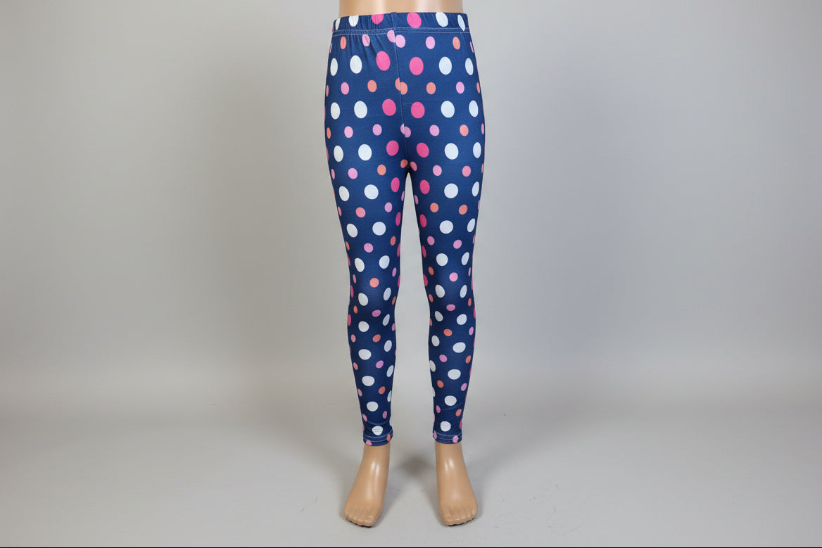 Purple dots design full length leggings