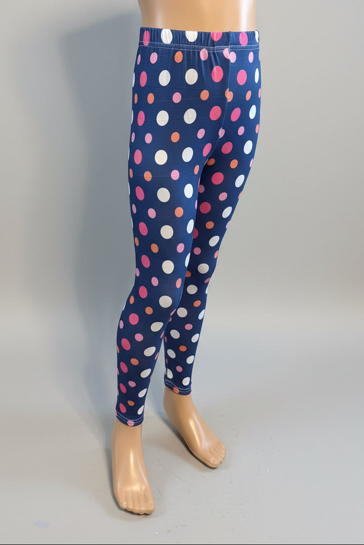 Purple dots design full length leggings