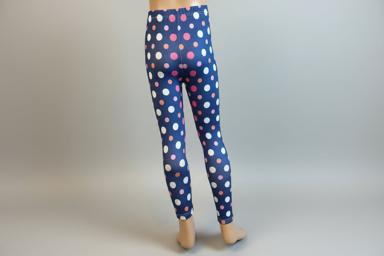 Purple dots design full length leggings