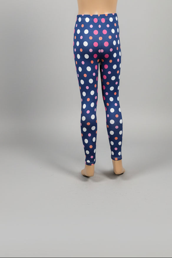 Purple dots design full length leggings