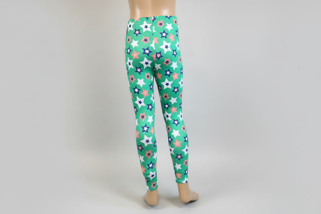 Green star design leggings