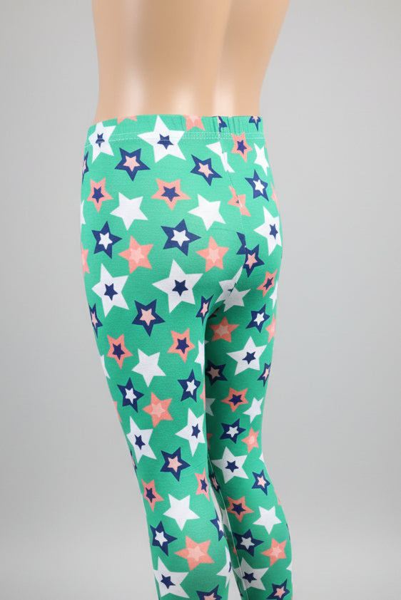 Green star design leggings