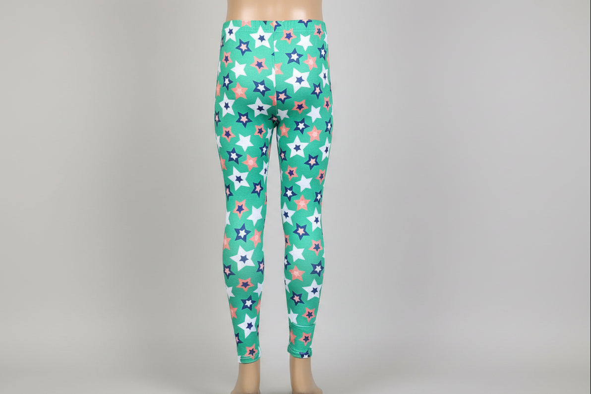 Green star design leggings
