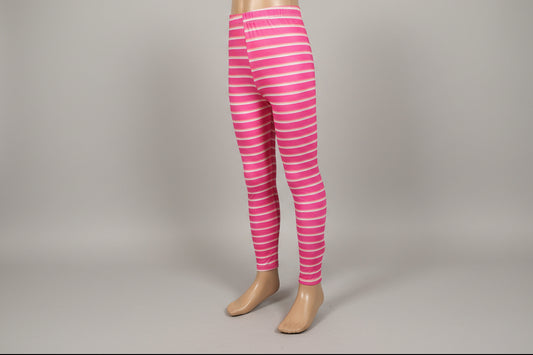 Pink stripe design full length leggings