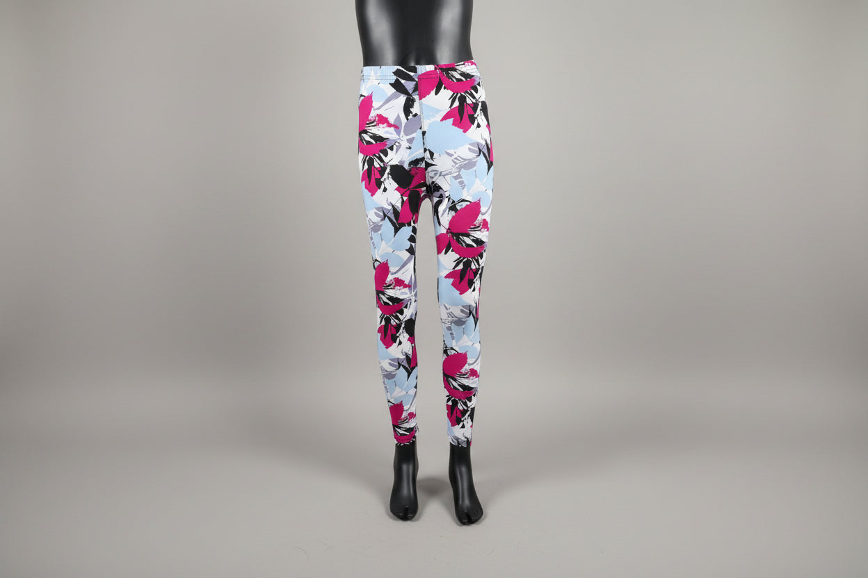 Tropical design full length stretch leggings