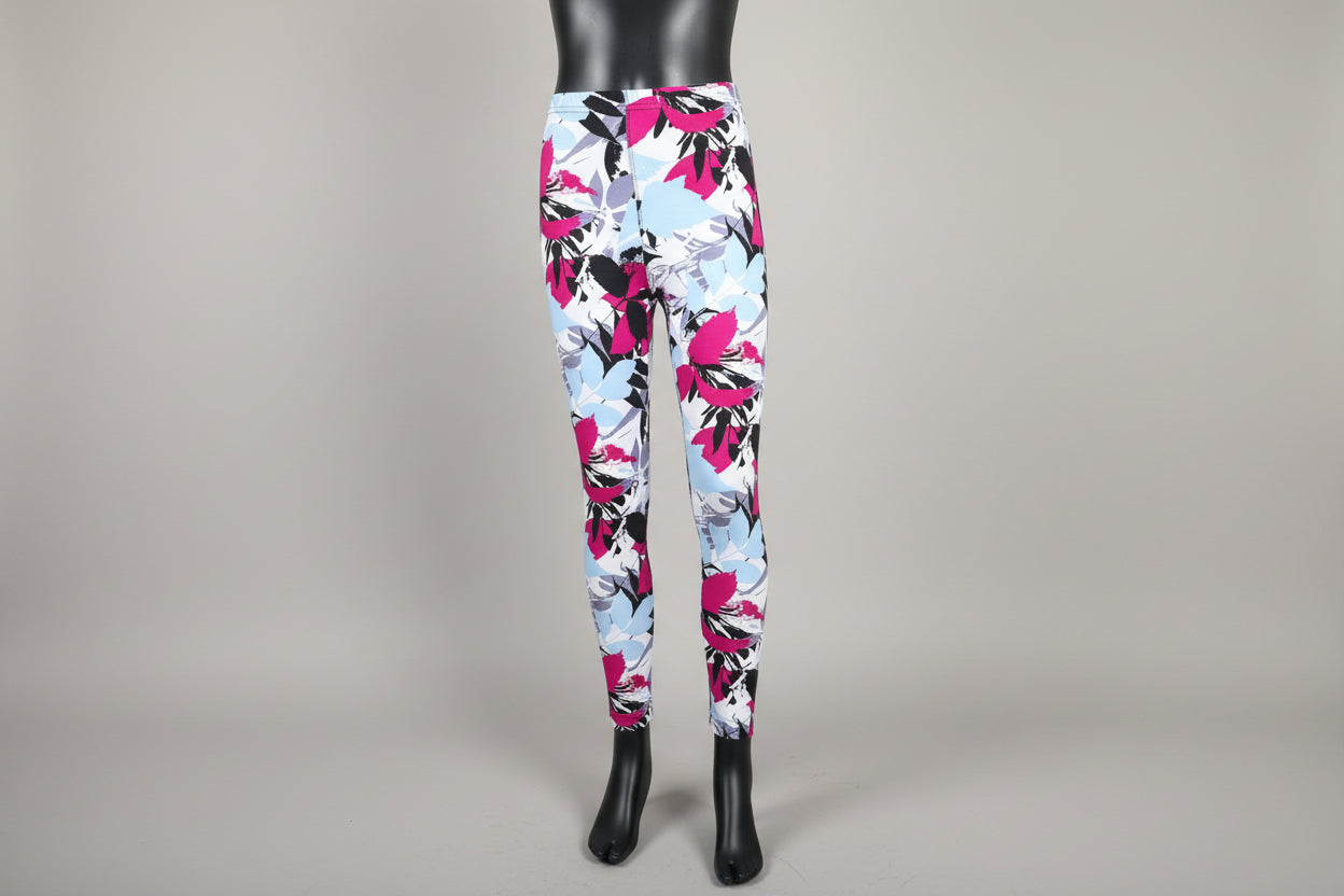 Tropical design full length stretch leggings
