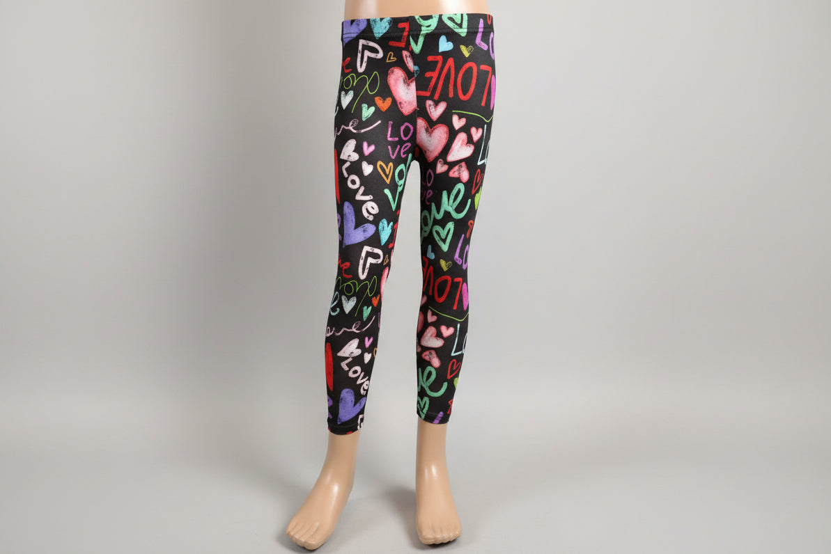 Graffiti hearts design leggings