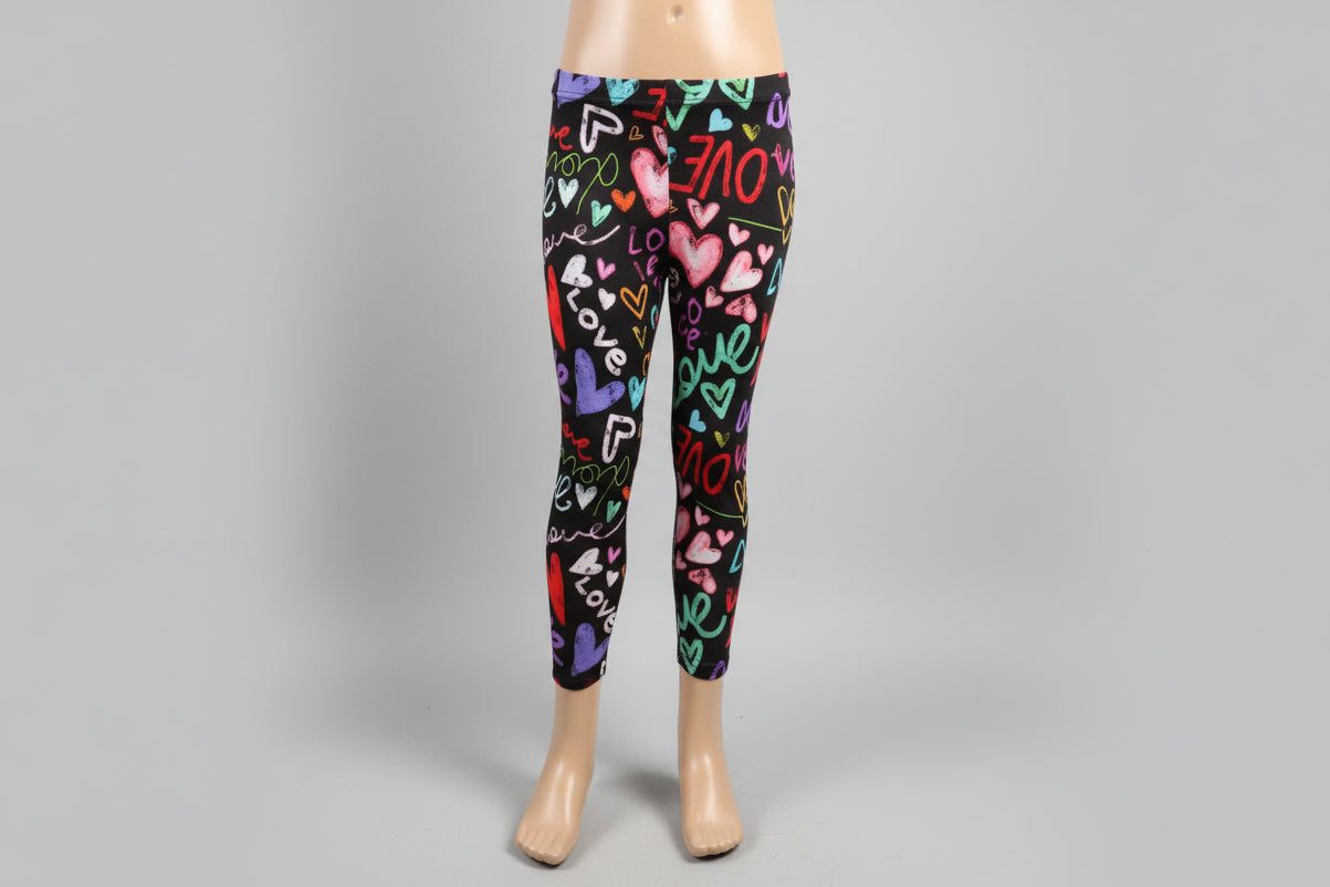 Graffiti hearts design leggings