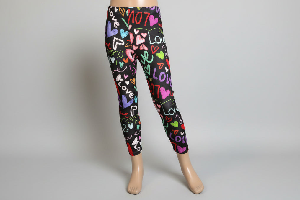Graffiti hearts design leggings