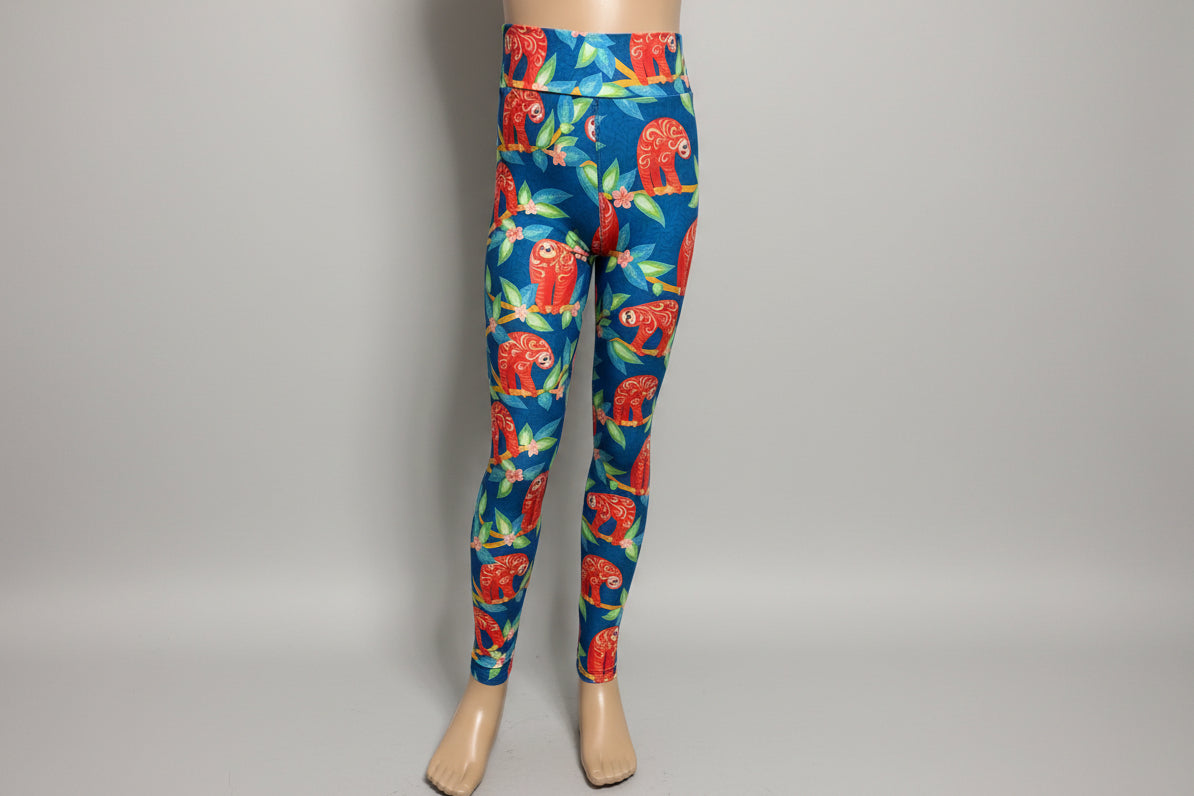 Happy Sloth design full length leggings