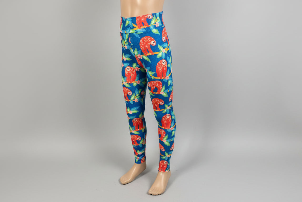 Happy Sloth design full length leggings