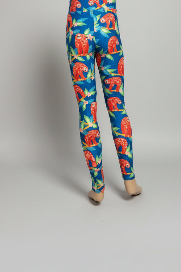 Happy Sloth design full length leggings