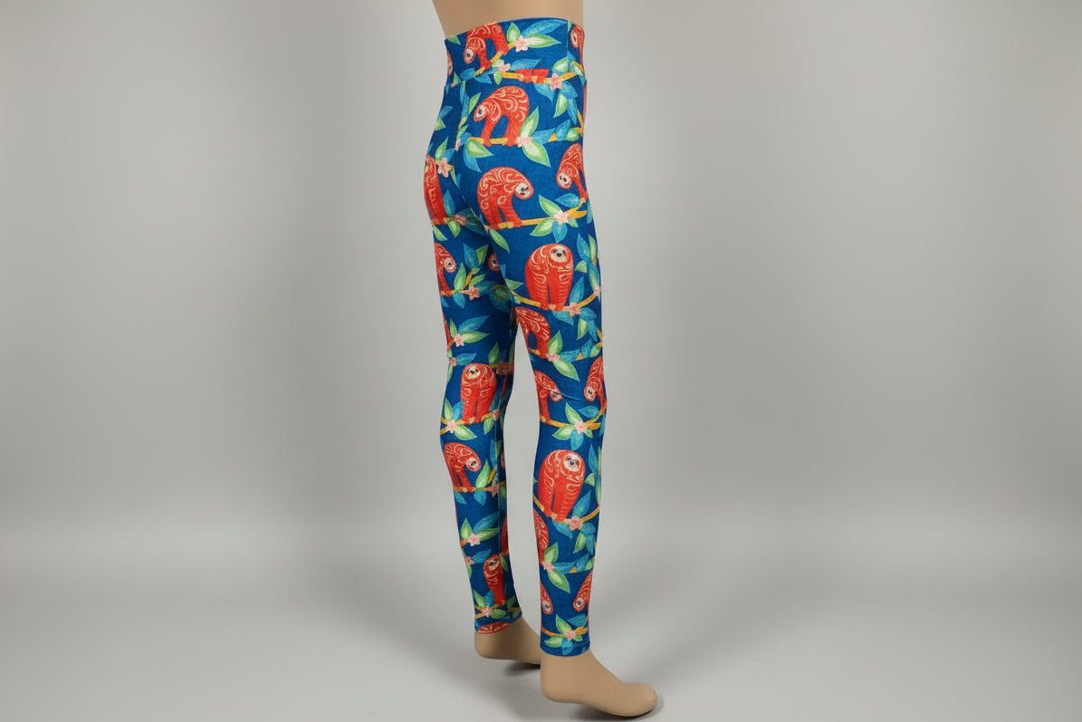 Happy Sloth design full length leggings