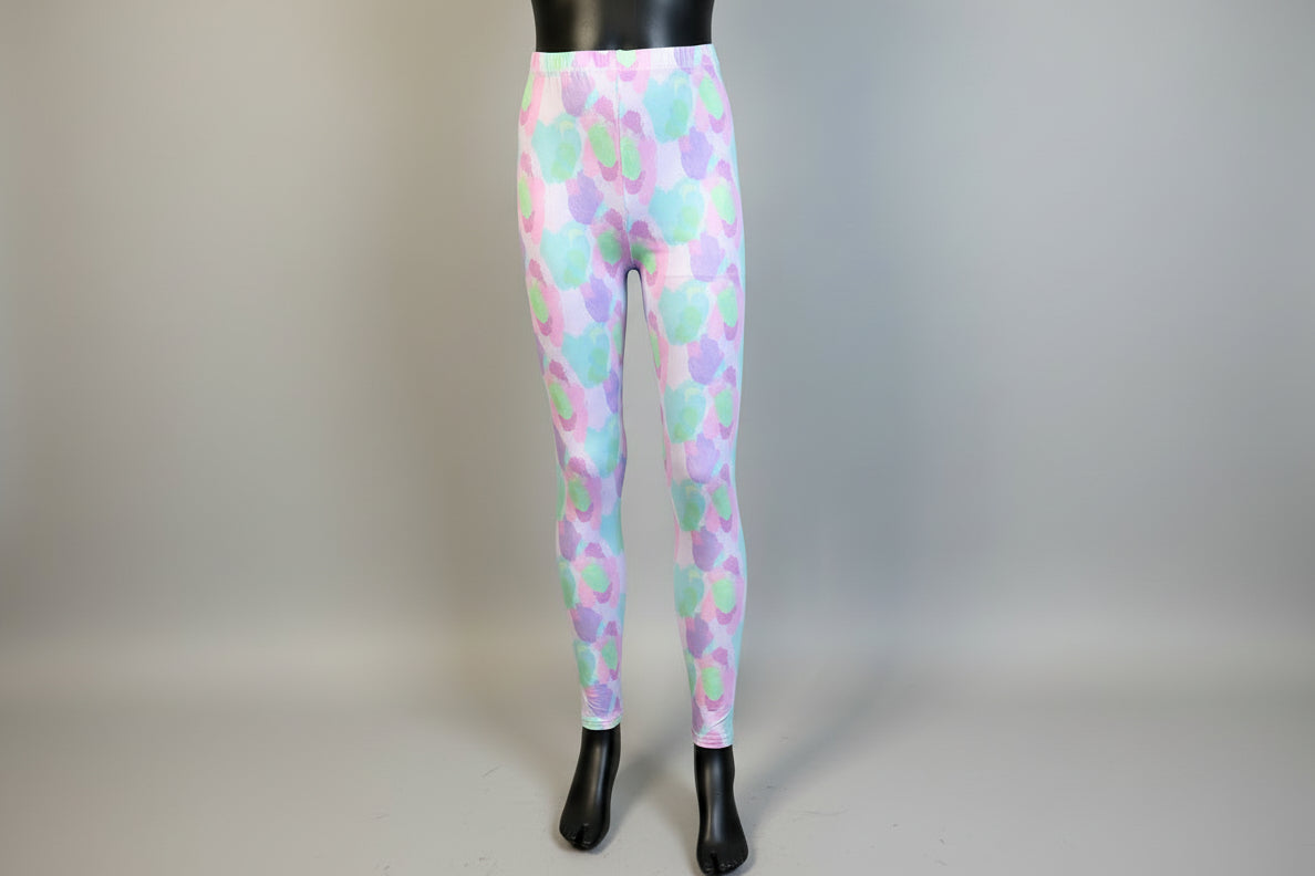 Pastel Patch design full length stretchy leggings