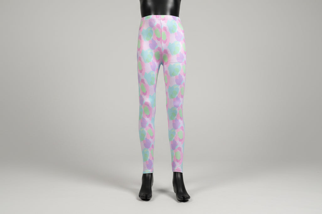 Pastel Patch design full length stretchy leggings