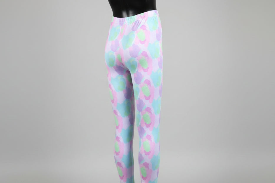 Pastel Patch design full length stretchy leggings