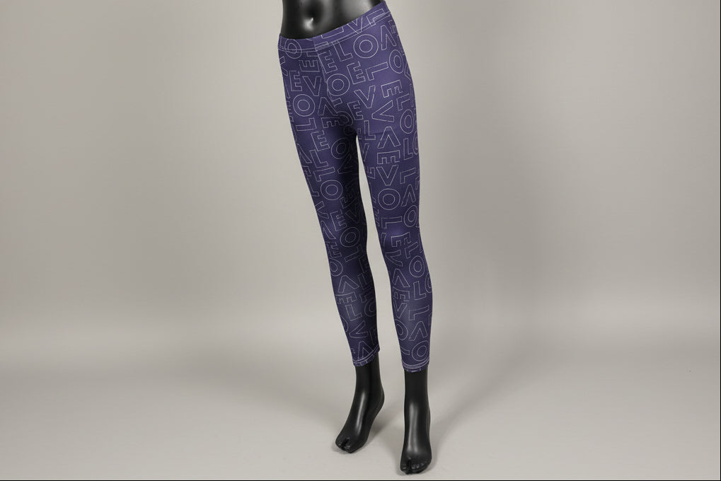 Purple love design full length leggings