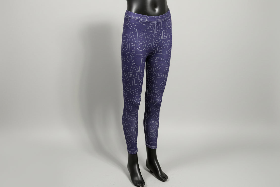 Purple love design full length leggings